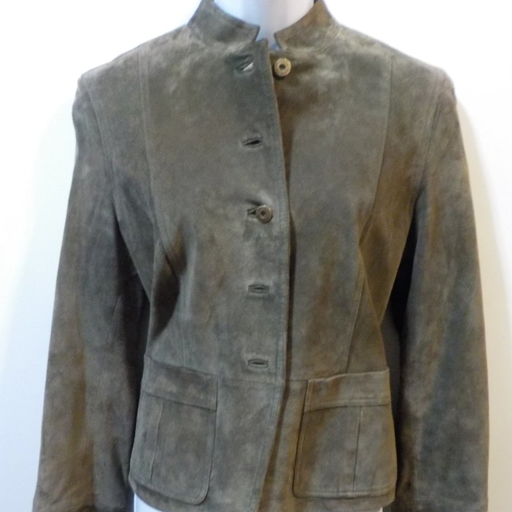 Liz Claiborne Suede Jacket Taupe Sz PM